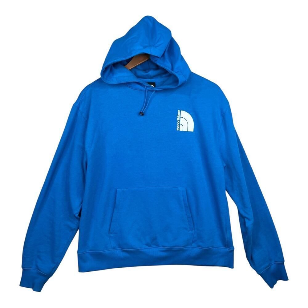 The North Face Blue Hoodie Womens Small Logo Pullover Fleece Sweatshirt